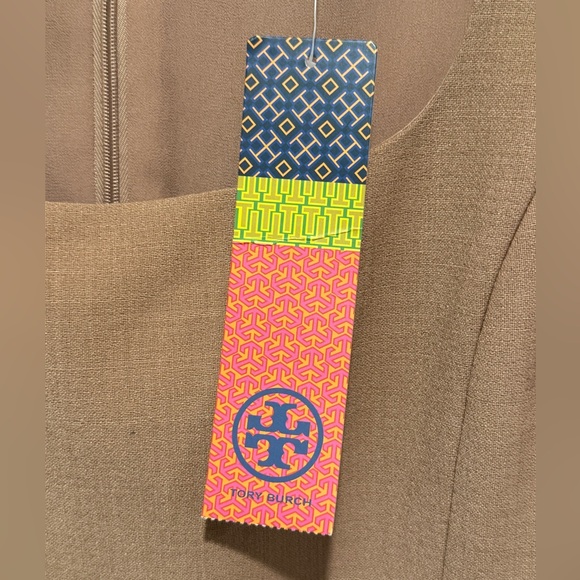Tory Burch NWT Size 10 Classic Tan Sleeveless Square Neckline Wool Dress (0569) - Picture 11 of 16